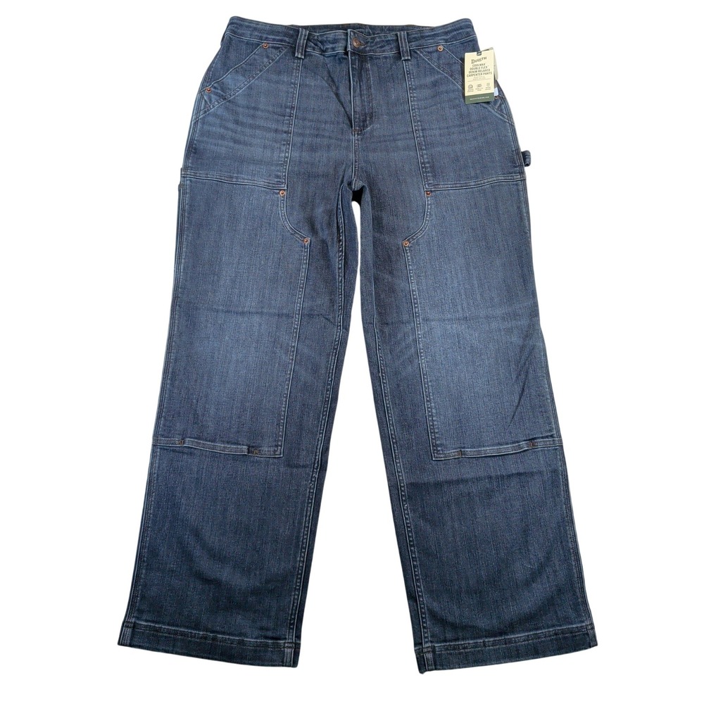 Duluth Trading Co Womens 18 Reg CoolMax Double Flex Denim Carpenter Pants 91404